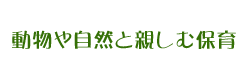 動物や自然と親しむ保育